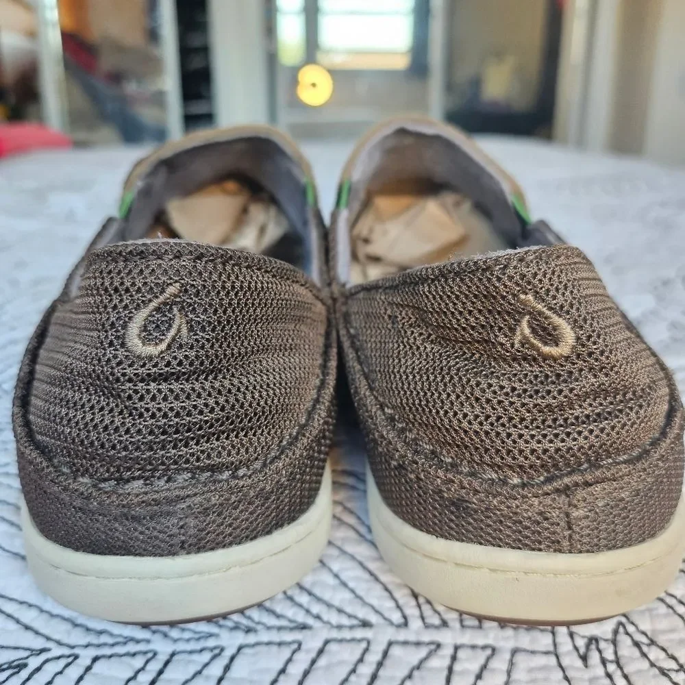 EUC Olukai Nohea Mesh Mustang Brown Slip on Men 9.5